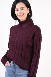 Women Sweater Vila Lampa Hightneck Winetasting